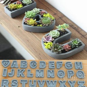 i love you letters and the alphabet and numbers - planter, pencil holder - STL file for 3D printer, 3D printing