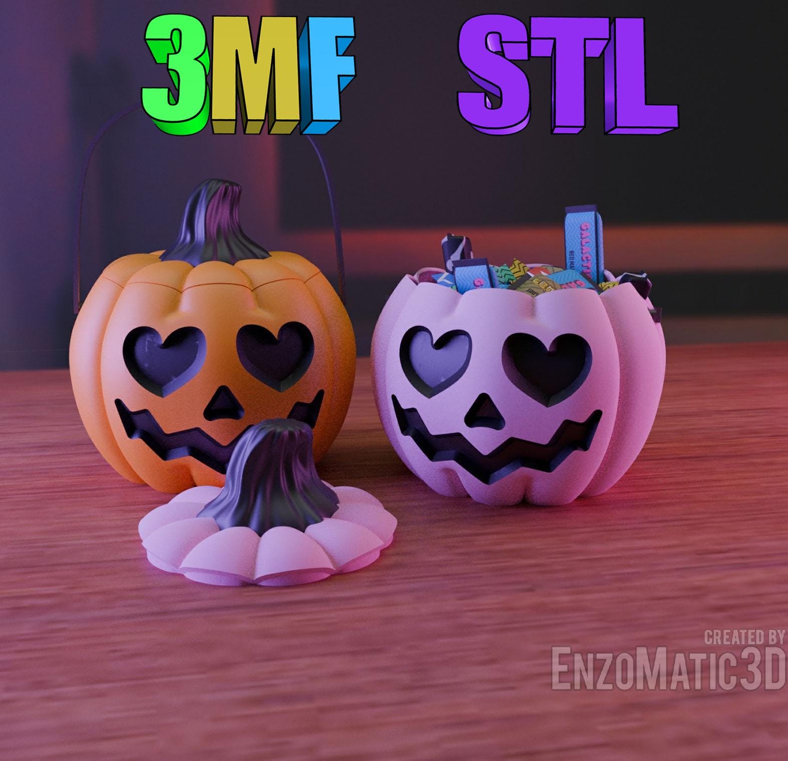 Pumpkin With Heart Eyes - Candy Bucket Trick or Treat, Halloween