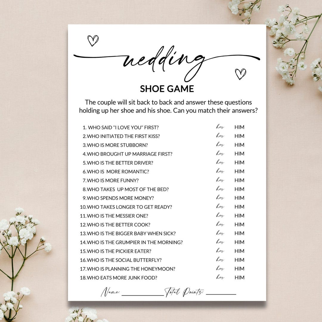Wedding Shoe Game Bridal Shower Shoe Game Bridal Shower Games Wedding ...