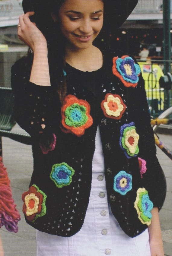 Knitted and Crochet Floral Jacket and Cardigan Patterns