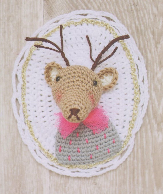 Crocheted Deer Portrait Wall Hanging – Child's Room Decor