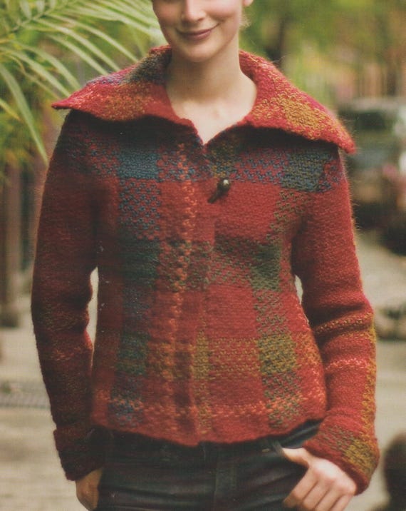 Red Tartan Jacket and Brocade Cardigan Knitting Pattern
