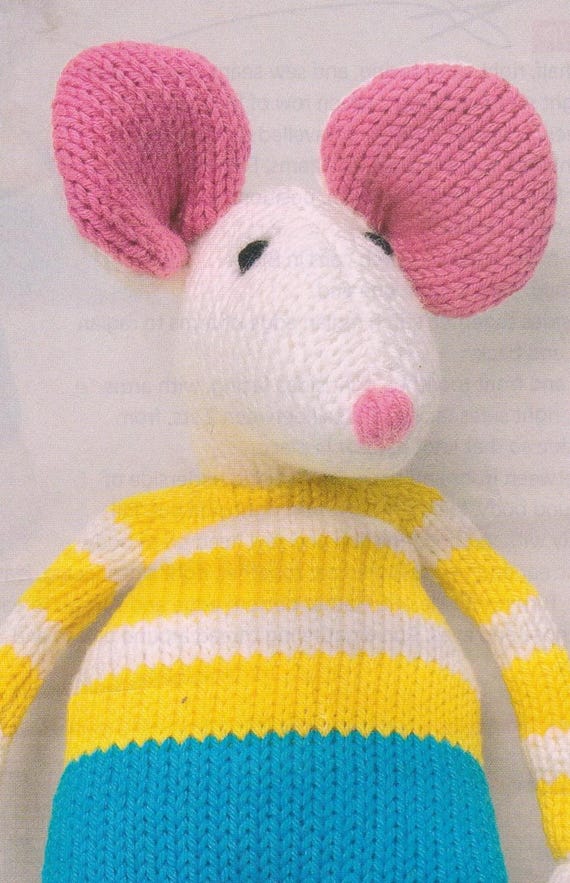 Striped Mouse and Dog Knitting Pattern