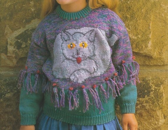 I Love My Cat and Fat Cat Sweater Knitting Pattern