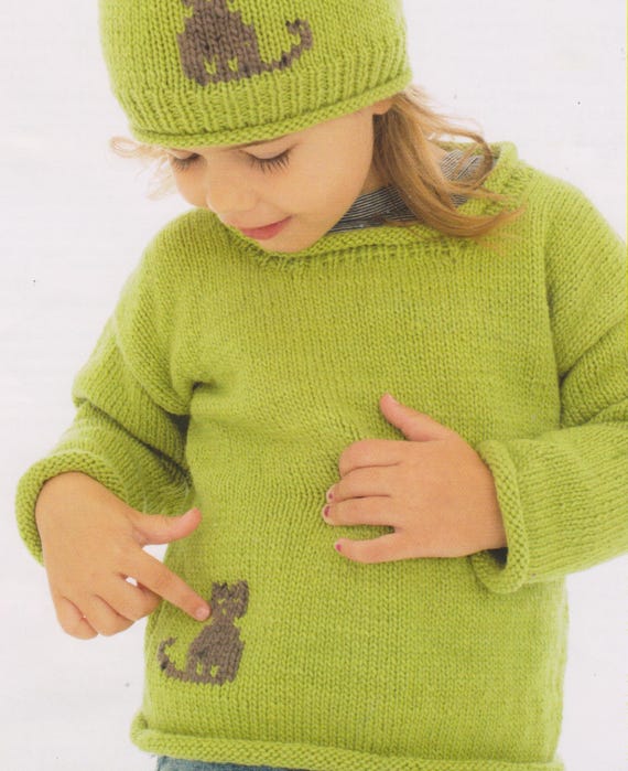 Cat Sweaters and Hat Knitting Pattern
