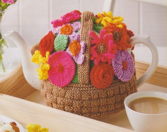 Patrón de tejido para tetera con forma de flor