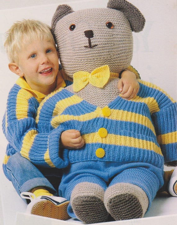 Big Teddy with Jacket and Elephant Sweaters Knitting Patterns