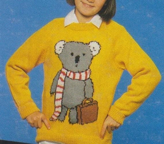 Aussie Cousin and Other Intarsia Teddy Jumper Knitting Patterns
