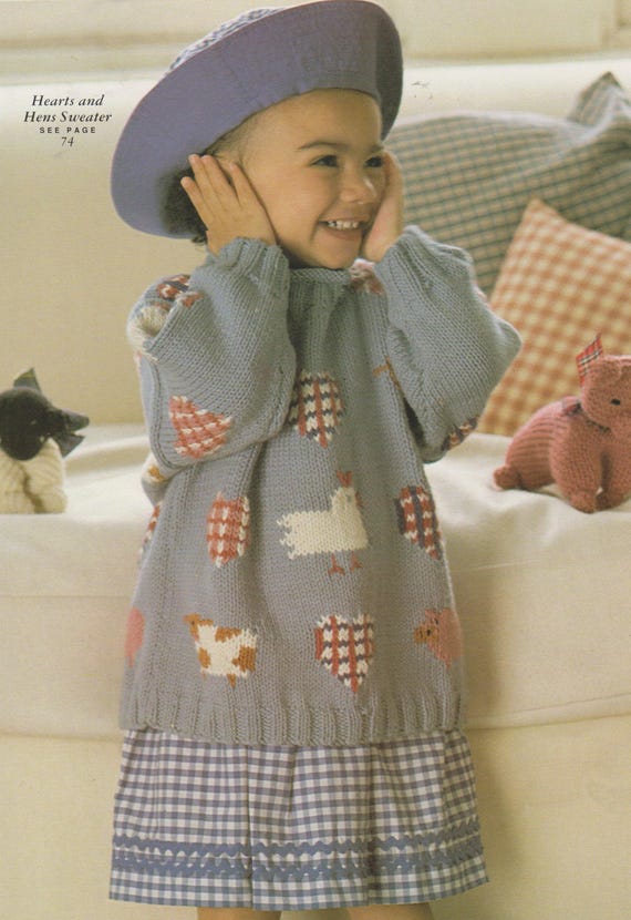 Hearts and Hens Sweaters and Floral Sweater Knitting Patterns