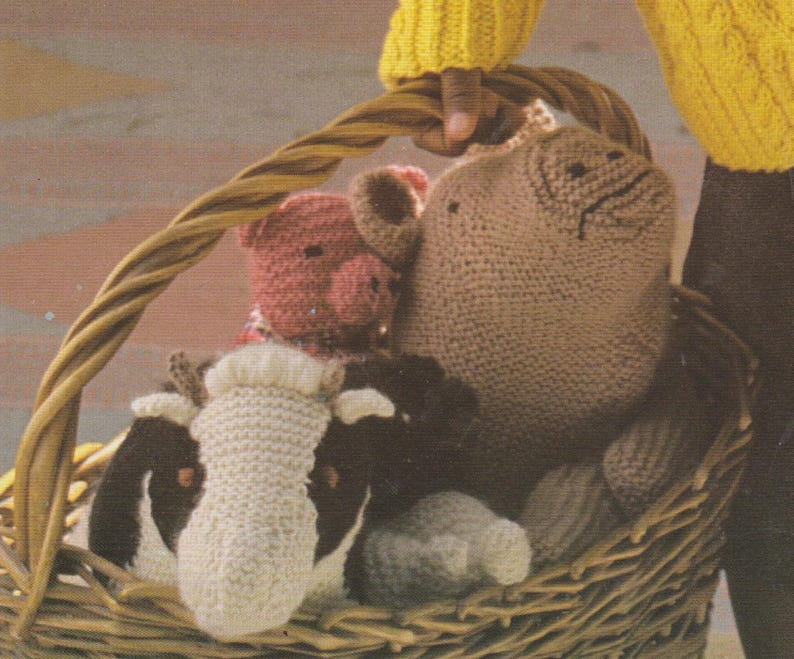 Farmyard Animal Toys and Slippers Knitting Patterns - Etsy