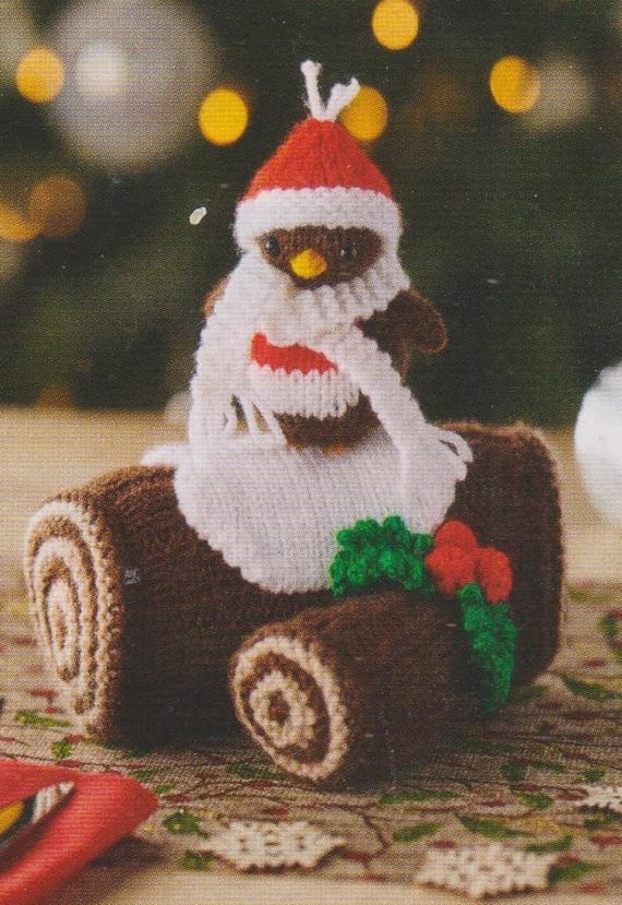 Christmas Robin Red Breast Log and Hot Water Bottle Cover Patterns