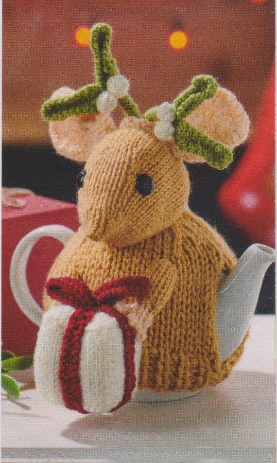 Mistletoe Mouse Tea Cosy and Rudolph the Reindeer Knitting Patterns