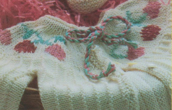 Strawberry Cherry Baby Jacket Knitting Patterns