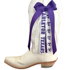 Boot Bows Purple and Gray Gameday CustomTeam