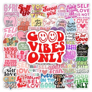 Adesivi Selflove Girl Club, affermazione positiva, regalo motivazionale, decorativi, carini, rimovibili, per bottiglia d'acqua, in vinile, impermeabili, regalo