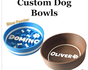 Custom 3D Printed Dog Bowl: Personalized Pet Feeder with Paw Print