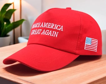 Make America Great Again Embroidered MAGA Hat – Vintage Adjustable Dad Cap for Men & Women, Washed Cotton Patriot Trump Supporter Hat