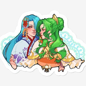 Elincia x Lucia Elucia Fire Emblem sapphic yukata vinyl sticker