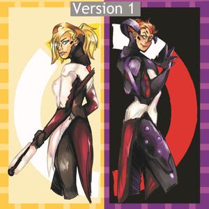 PREORDER Overwatch Mercy/Moira Matching Spray Magnetic Keychain // 2.5” DoubleSided Acrylic