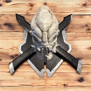 DIY Halo Legendary Elite Skull Wall Mount 3D Printed- Galactic Armory