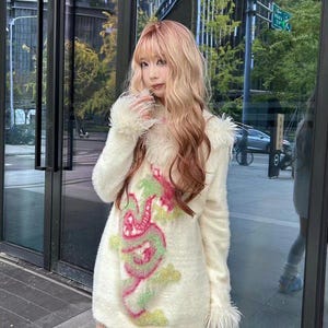 Cute platinum brown gradient female full head cover cos 68cm long wool curly Lolita 68cm brown hair color (only for cos and likes)