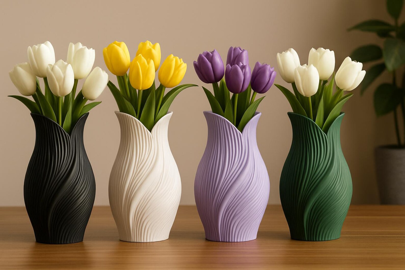 Modern Ripple Vase STL File – 3D Printable Textured Vase – Minimalist ...