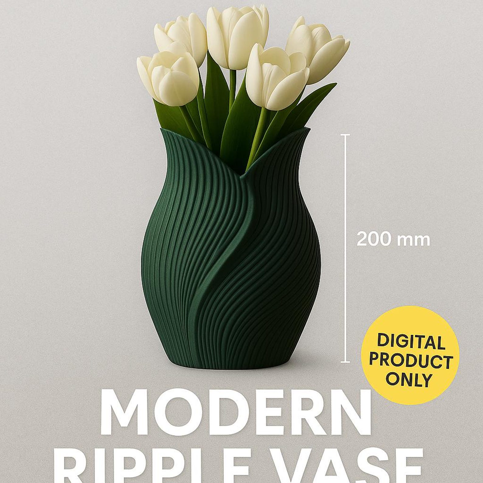 Modern Ripple Vase STL File – 3D Printable Textured Vase – Minimalist ...