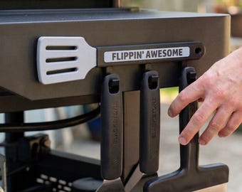 Grill or Smoker Magnetic Utensil Hook - Personalized Grill Accessory - Custom BBQ Smoker Gift - Utensil Organizer / Holder - Pitmaster Dad
