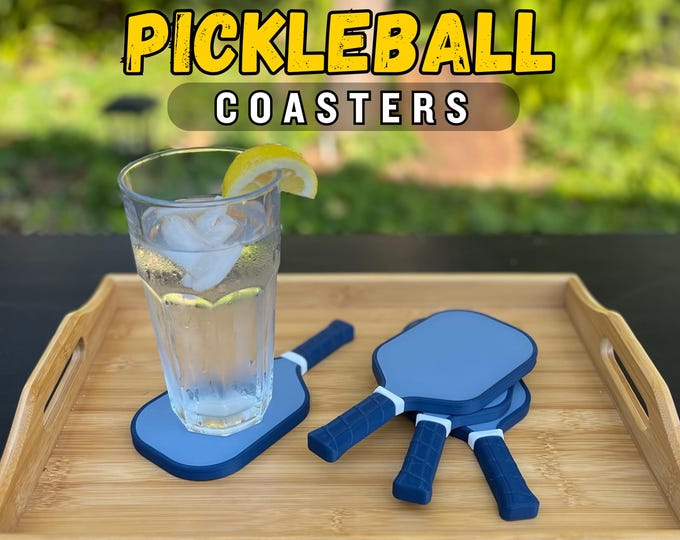 Pickleball Paddle Coaster Set - Pickleball Gift - Pickleball Accessory - Tournament Prize or Trophy - Game Room Decor - Mini Paddle Coasters