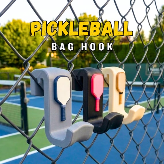 Pickleball Bag Hook - UV & Heat Resistant - Pickleball Gift - Pickleball Accessory - Pickleball Tournament Prize or Trophy - Mini Paddle