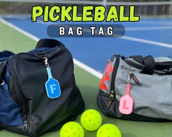 Pickleball Bag Tag - Pickleball Gift - Name Tag - Pickleball Keychain - Pickleball Paddle Accessory - Personalized Pickleballer Present