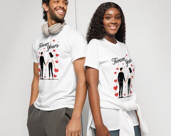 Camiseta minimalista para parejas / Regalo romántico para el día de San Valentín / Camiseta de amor a juego para él y para ella / Lindo atuendo para parejas / Regalo de aniversario