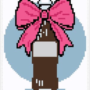 Coquette Diet Cola Cross Stitch / Needlepoint Chart