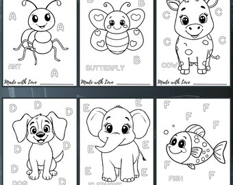 ABC Animal Coloring Pages: Fun Learning (Digital Download)