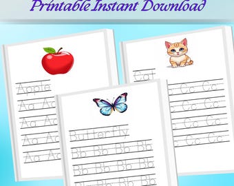 Alphabet Tracing Worksheet: A-Z Printable Letters (Digital Download)