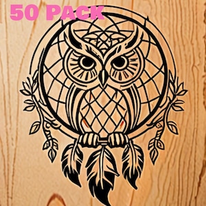 Dream Catcher Modello per pirografia Confezione da 50, animali spirituali, lupo, farfalla, cervo, gufo, PNG, arte digitale, grafica, design, arte murale