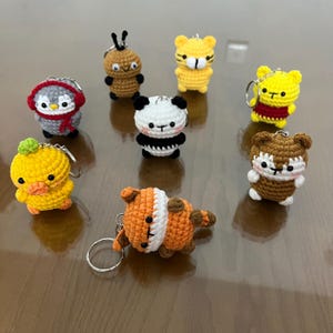 Crochet Animal Keychain: Handmade Cotton Amigurumi Toy