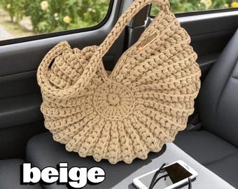 Handmade Crochet Seashell Bag: Cotton Summer Purse - Coastal Gift