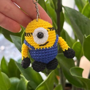Handmade Crochet Minion Keychain – Cute Movie Character Bag Charm | Unique Gift for Fans & Birthdays