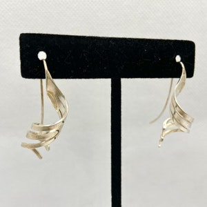Earrings — Abstract Sterling Silver Swirls