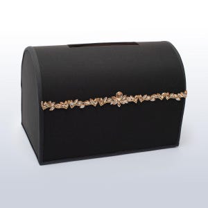 Scatola porta biglietti da visita per matrimonio nero, Scatola porta biglietti da visita per matrimonio nero, Scatola porta biglietti da visita per matrimonio nero e oro, Personalizzata, Salvadanaio per matrimonio nero