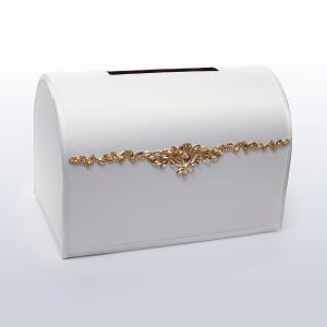 Kaartdoos Paradise Witte en gouden bruiloft, trouwdoos Witte en gouden bruiloft, gepersonaliseerd, trouwkaartdoos Witte bruiloft, Сard box bruiloft