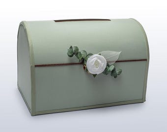 Card box for wedding Sage green Forest wedding, Wedding box Sage green wedding, Personalized, Wedding card box Sage green wedding, Gift