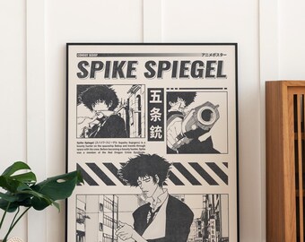 Cowboy Bebop Filmposter: Spike Spiegel, Mid-Century Minimalist Art