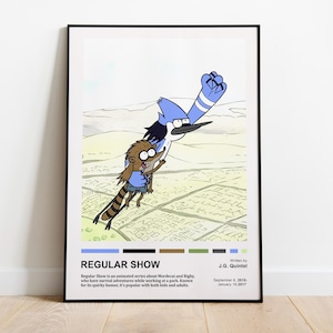 Regular Show, Regular Show Poster, Minimalist Poster, Vintage Retro Wall Decor, Flexible Sizes, Epic Tv Series Poster