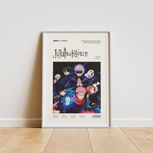 Jujutsu Kaisen Poster, Jujutsu Kaisen Anime Print, Anime Poster, Anime Manga Art Print, Minimalist Poster, Vintage Retro Print
