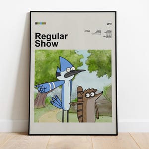 Regular Show, Regular Show Poster, Minimalist Poster, Vintage Retro Wall Decor, Flexible Sizes, Epic Tv Series Poster