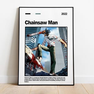 Chainsaw Man Poster, Chainsaw Poster, Chainsaw Print, Movie Poster, Minimalist Art, Anime Poster, Wall Decor