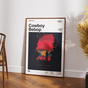 Cowboy Bebop Movie Poster: Minimalist Mid-Century Modern Art Print