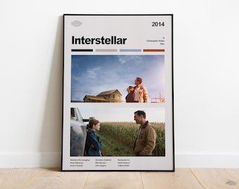 Interstellar Movie Poster: Minimalist Mid-Century Art Print